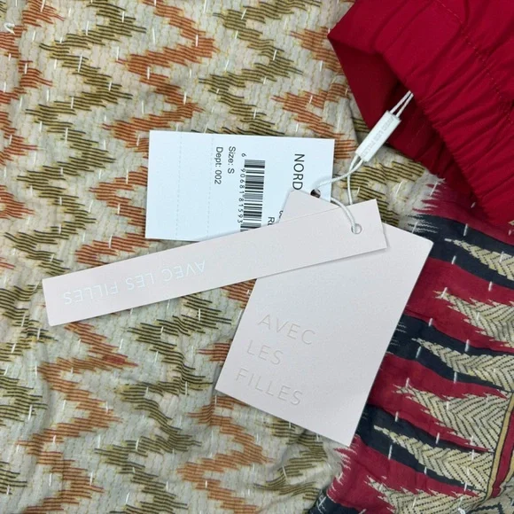 NWT Avec Les Filles Red Oversized Rain Anorak Hooded Trench Coat Women’s Small - Picture 11 of 13